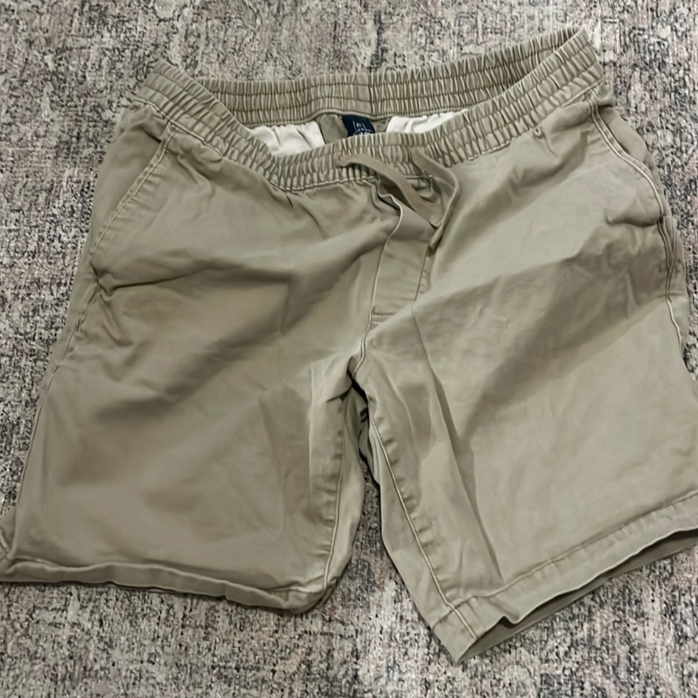 Chino flat front khaki shorts